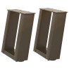 Patas de mesa centro forma U 2uds acero natural 30x(30-31) cm 2