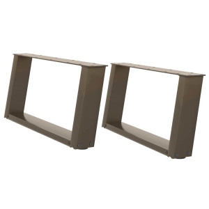 Patas de mesa centro forma U 2uds acero natural 60x(30-31) cm H