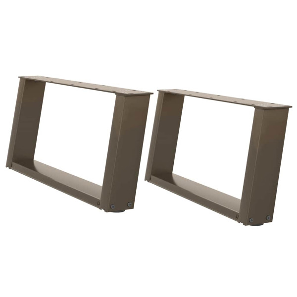 Pés para mesa de centro em formato de U. 2 peças. aço natural. 60x(30-31) cm. aço M 2