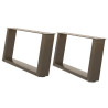 Pés para mesa de centro em formato de U. 2 peças. aço natural. 60x(30-31) cm. aço 2