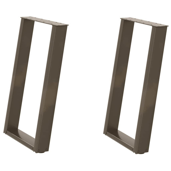 Patas para mesa comedor forma U 2uds acero natural 60x(72-73)cm M 2
