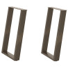 Pés para mesa de jantar em formato de U. 2 peças. aço natural. 60x(72-73) cm. aço 2