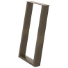 Pés para mesa de jantar em formato de U. 2 peças. aço natural. 60x(72-73) cm. aço 4