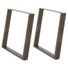 Patas para mesa comedor forma U 2uds acero natural 90x(72-73)cm 2