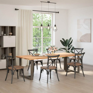 Pés de mesa de jantar em forma de T. 2 peças. preto. 90x35x(72-73) cm. aço H