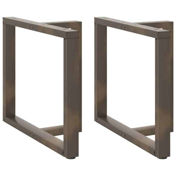 Patas mesa comedor forma T 2uds acero natural 100x35x(72-73) cm D