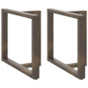 Pés de mesa de jantar em forma de T. 2 peças. preto. 100x35x(72-73) cm. aço 1