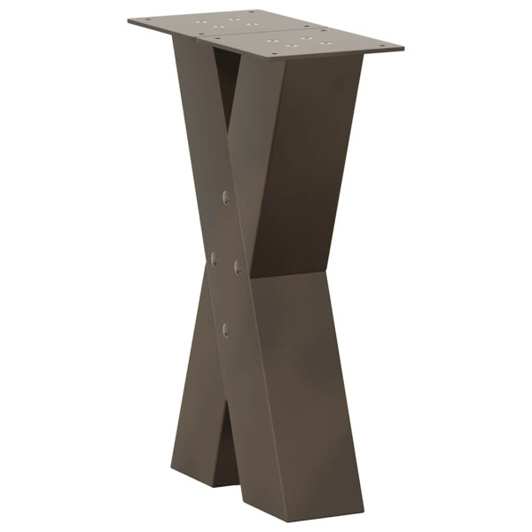 Pés para mesa de centro em formato de X. 2 peças. aço natural. 28x(42-43) cm. aço M 4