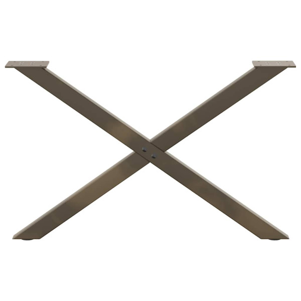 Patas de mesa centro forma X 2uds acero natural 70x(42-43) cm M 4