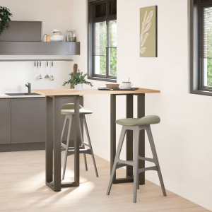 Patas mesa bar forma T 2 uds acero natural 50x35x(110-111) cm H