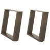 Pés para mesa de centro em formato de U. 2 peças. aço natural. 50x(42-43) cm. aço 2