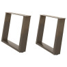 Pés para mesa de centro em formato de U. 2 peças. aço natural. 60x(42-43) cm. aço 2