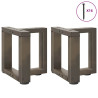 Patas de mesa centro forma T 2uds acero natural 30x25x(30-31)cm 5