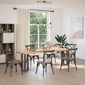 Pés de mesa de console em forma de T. 2 peças. preto. 25x28x(72-73) cm. aço H