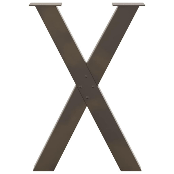 Pés para mesa de jantar em formato de X. 2 peças. aço natural. 60x(72-73) cm. aço M 5