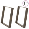 Pés para mesa de jantar em formato de U. 2 peças. aço natural. 70x(72-73) cm. aço 1