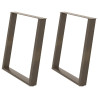 Patas para mesa comedor forma U 2uds acero natural 70x(72-73)cm 2