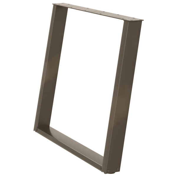 Patas mesa comedor forma U 2uds acero natural 100x(72-73) cm M 4