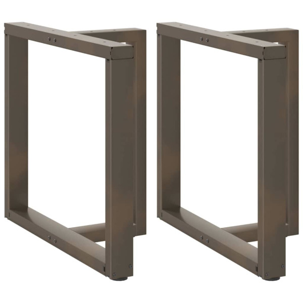 Patas mesa comedor forma T 2uds acero natural 80x35x(72-73)cm D