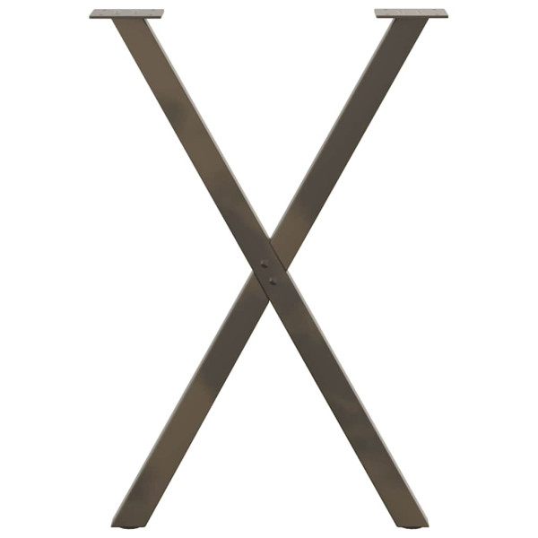 Pés para mesa de jantar em formato de X. 2 peças. aço natural. 57x(72-73) cm. aço M 5
