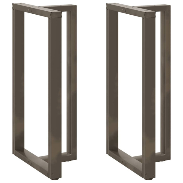 Patas mesa bar forma T 2 uds acero natural 60x35x(110-111) cm D