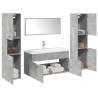 Set muebles de baño 5 piezas madera ingeniería gris hormigón 1