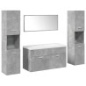 Set muebles de baño 5 piezas madera ingeniería gris hormigón 2