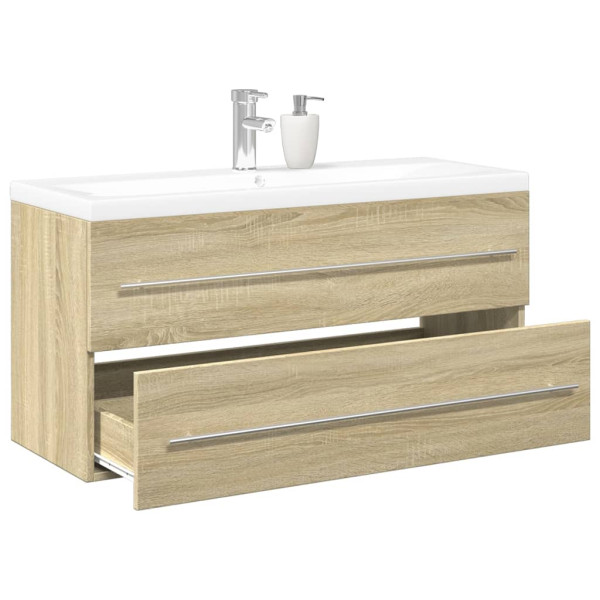 Set de muebles de baño 2 pzas madera contrachapada roble Sonoma D