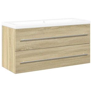 Set de muebles de baño 2 pzas madera contrachapada roble Sonoma H