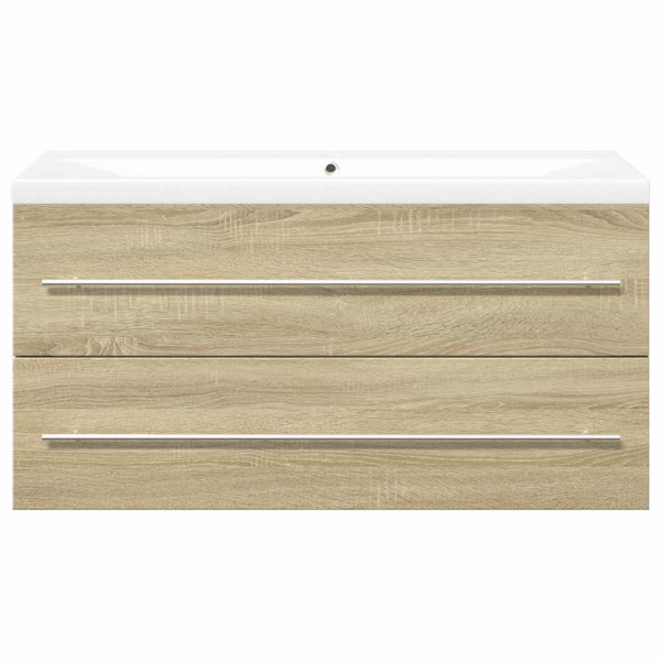 Set de muebles de baño 2 pzas madera contrachapada roble Sonoma M 4