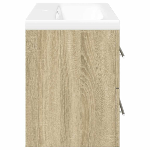 Set de muebles de baño 2 pzas madera contrachapada roble Sonoma M 5