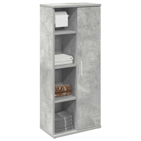 Mueble de baño con portarrollos gris hormigón 39x22x90 cm D