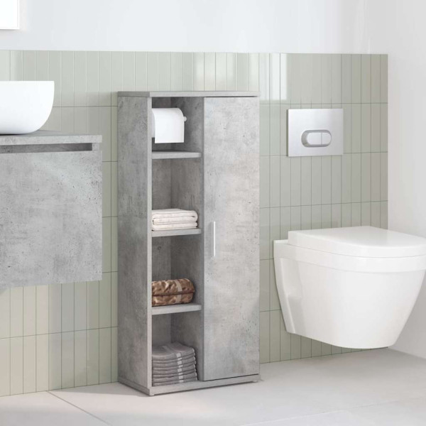 Mueble de baño con portarrollos gris hormigón 39x22x90 cm M 3