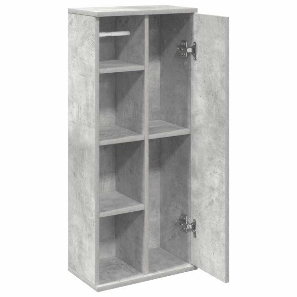 Mueble de baño con portarrollos gris hormigón 39x22x90 cm M 5