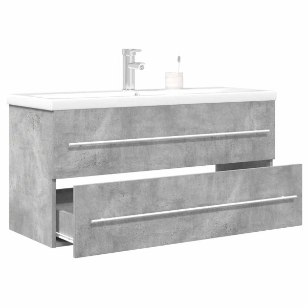 Set muebles de baño 2 piezas madera contrachapada gris hormigón D
