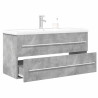 Set muebles de baño 2 piezas madera contrachapada gris hormigón 1
