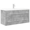 Set muebles de baño 2 piezas madera contrachapada gris hormigón 2