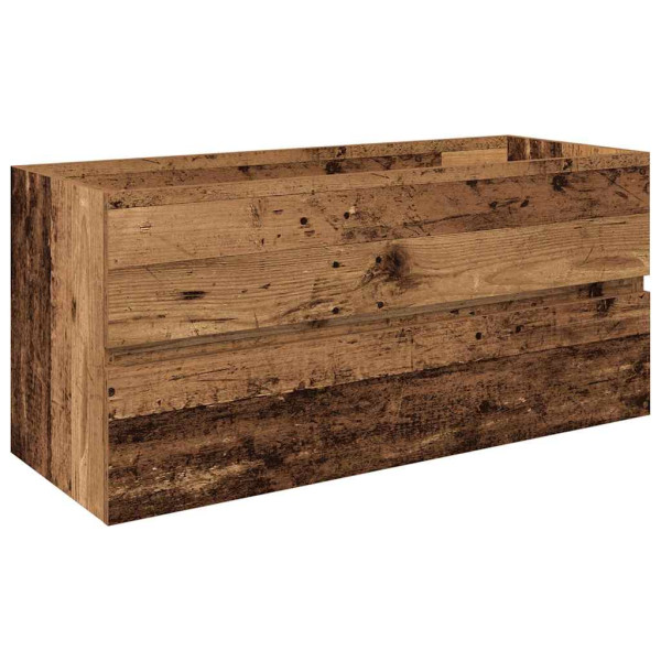 Mueble lavabo con lavabo integrado y grifo madera vieja M 4