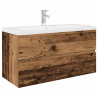 Mueble lavabo con lavabo integrado y grifo madera vieja 2