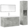 Juego muebles de baño 4 pzas madera contrachapada gris hormigón 1
