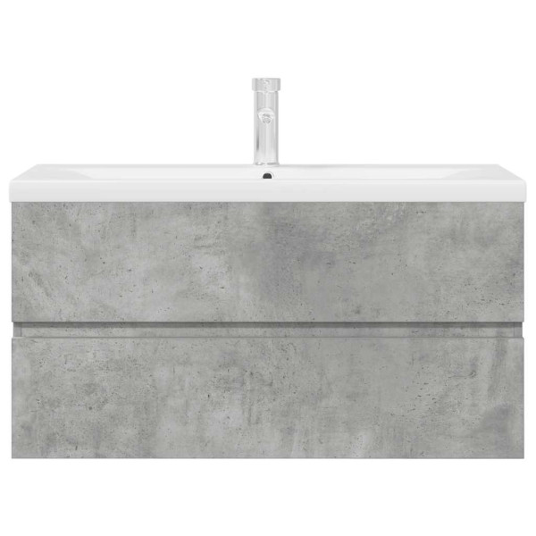 Set muebles de baño 2 piezas madera contrachapada gris hormigón M 4