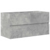 Set muebles de baño 2 piezas madera contrachapada gris hormigón 5