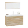 Conjunto de muebles de baño 3 piezas color roble Sonoma 2