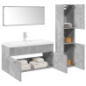 Juego muebles de baño 4 pzas madera contrachapada gris hormigón 1