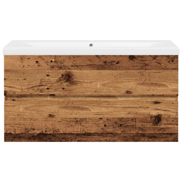 Mueble con lavabo integrado madera envejecida 91x39.5x49 cm M 5