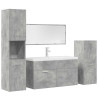Set muebles de baño 5 piezas madera ingeniería gris hormigón 1