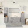 Set muebles de baño 5 piezas madera ingeniería gris hormigón 2