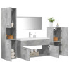 Set muebles de baño 5 piezas madera ingeniería gris hormigón 3
