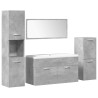 Set muebles de baño 5 piezas madera ingeniería gris hormigón 2