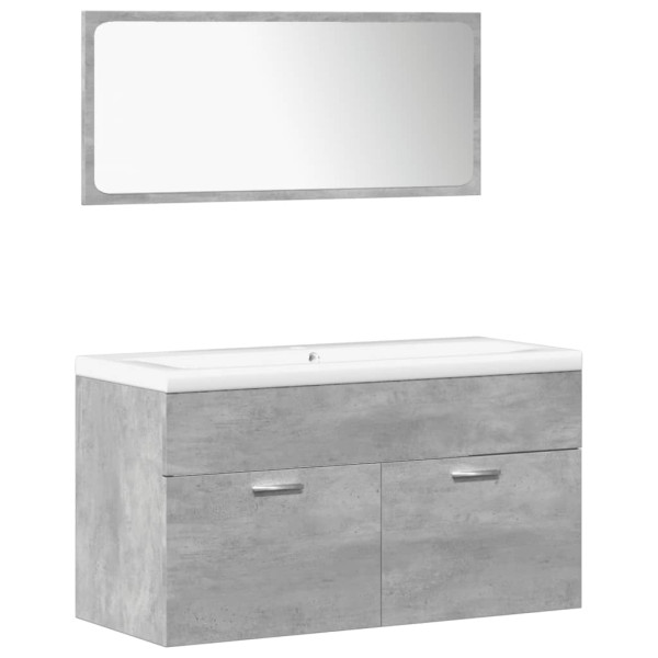 Set muebles de baño 5 piezas madera ingeniería gris hormigón M 4